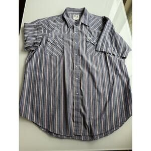 Ely Cattleman Men's Short Sleeve Western Shirt, Size XXL, Pearl Snap